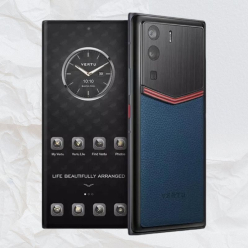 VERTU METAVERTU ENAMELED CALF LEATHER BLUE 5G WEB3 PHONE